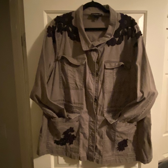 Lane Bryant Jean Jacket with Appliqués - Picture 5 of 5